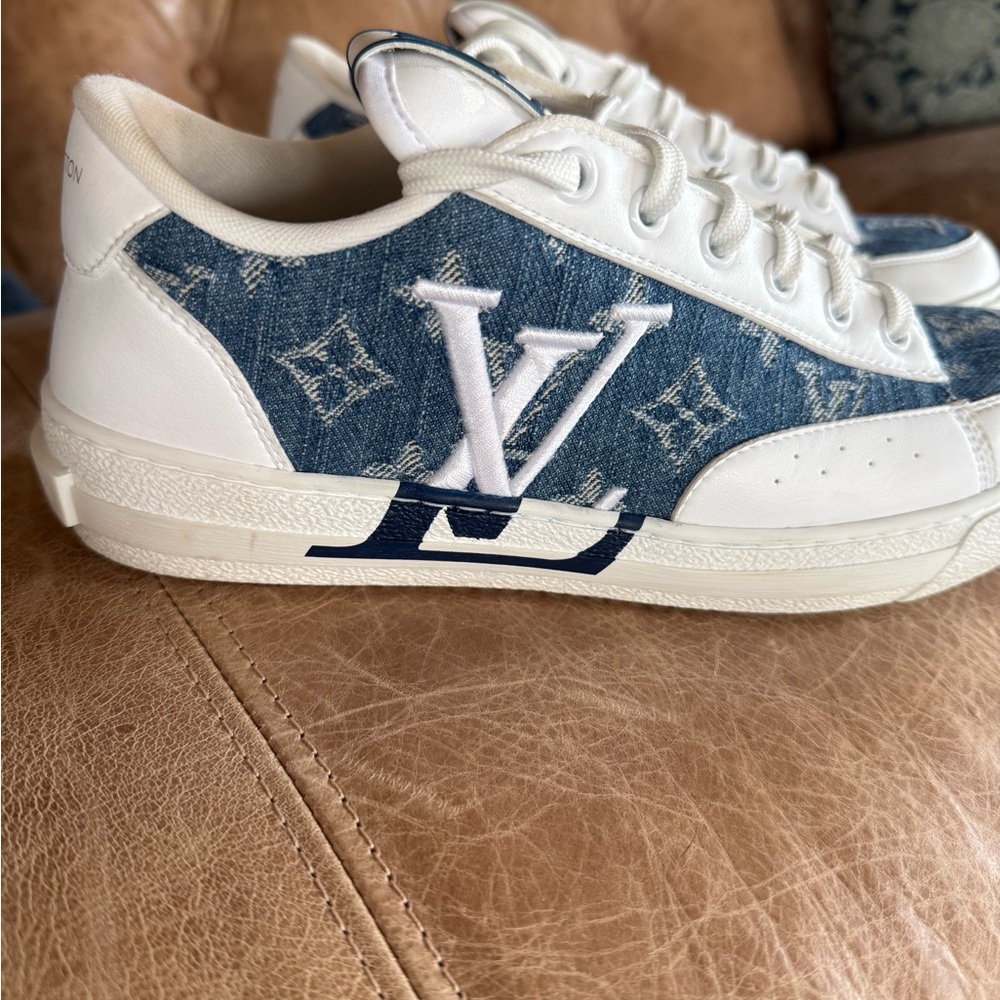 Louis Vuitton Navy and White Sneakers